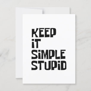 Behalt It Simple Stupid Postkarte