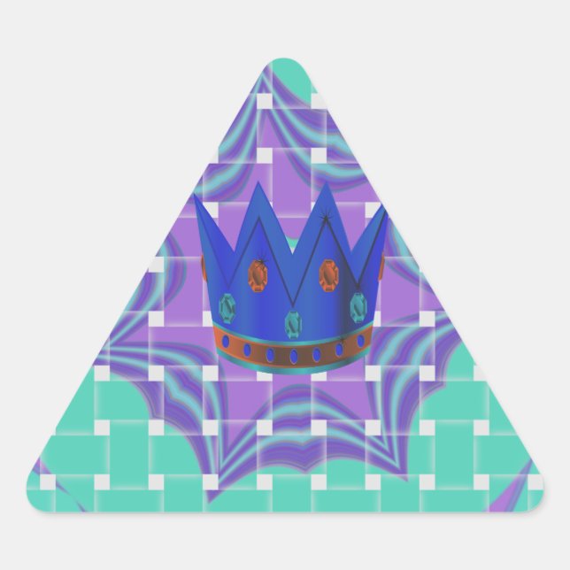 Behalt It Simple: The Royal Clarity Pattern Art Dreieckiger Aufkleber (Vorderseite)