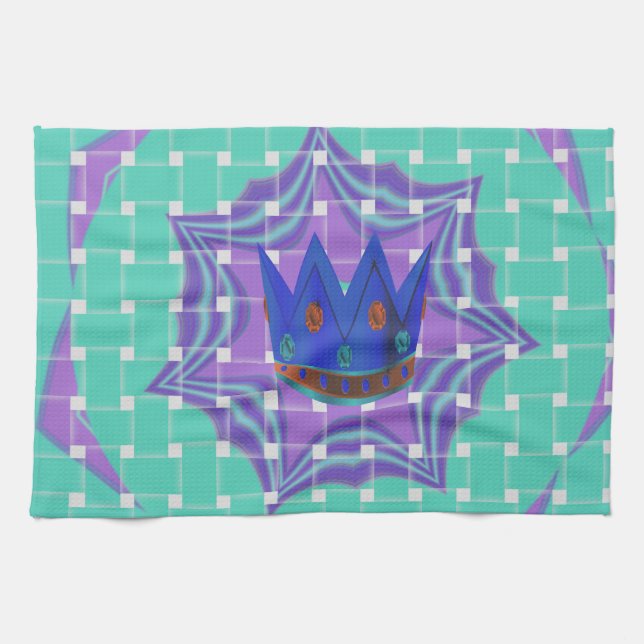 Behalt It Simple: The Royal Clarity Pattern Art Geschirrtuch (Horizontal)