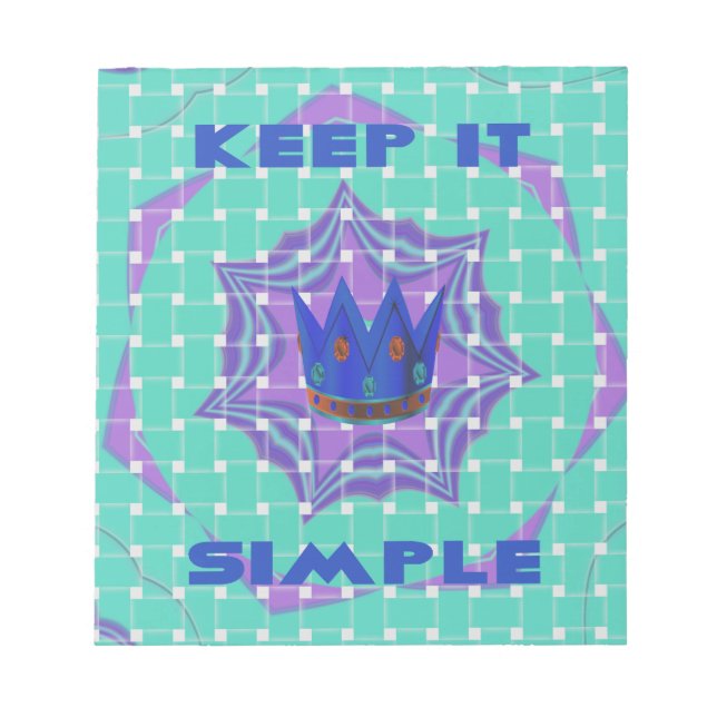 Behalt It Simple: The Royal Clarity Pattern Art Notizblock (Vorderseite)