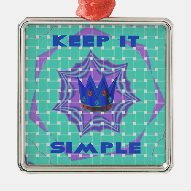 Behalt It Simple: The Royal Clarity Pattern Art Ornament Aus Metall (Vorne)