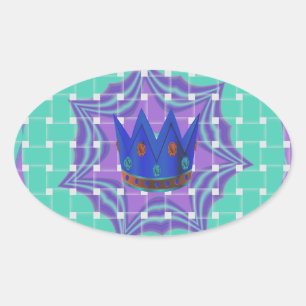 Behalt It Simple: The Royal Clarity Pattern Art Ovaler Aufkleber