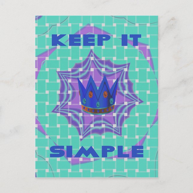 Behalt It Simple: The Royal Clarity Pattern Art Postkarte (Vorderseite)