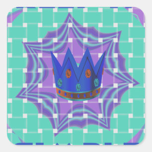 Behalt It Simple: The Royal Clarity Pattern Art Quadratischer Aufkleber