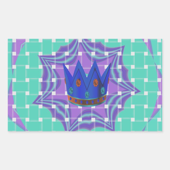 Behalt It Simple: The Royal Clarity Pattern Art Rechteckiger Aufkleber (Vorderseite)
