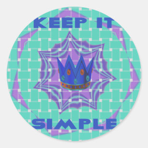 Behalt It Simple: The Royal Clarity Pattern Art Runder Aufkleber
