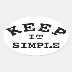 Behalt It Simple Typografy Ovaler Aufkleber
