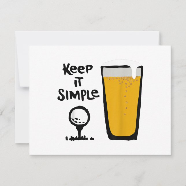 Behalt It Simples Funny Golf Beer Dankeskarte (Vorderseite)