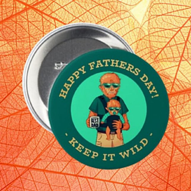 Behalt It Wild - Werewolf Vater Vatertag Button (Von Creator hochgeladen)
