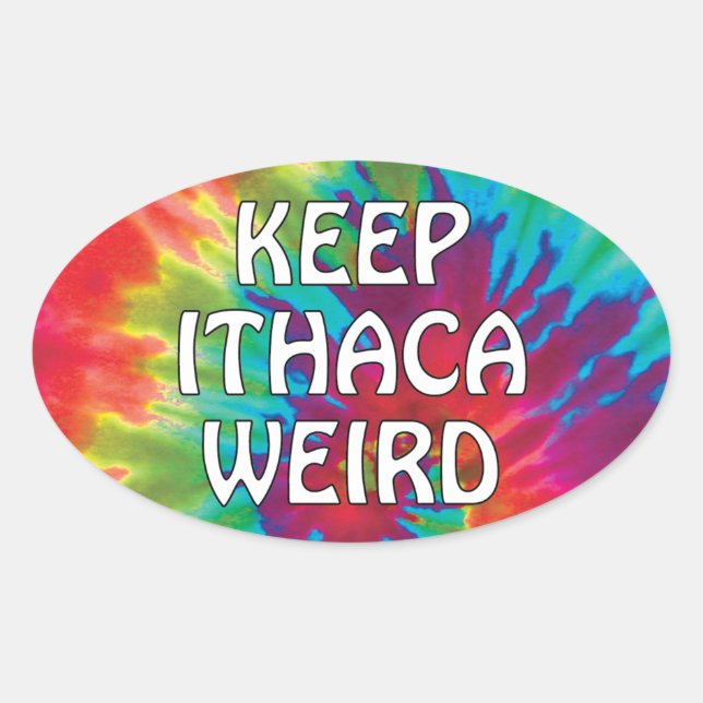Behalt Ithaca Weird Ovaler Aufkleber (Vorderseite)