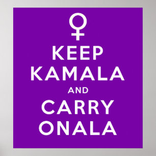 Behalt Kamala und Carry Onala Lila Background Poster