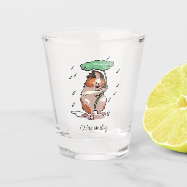 Behalt Lächeln glückliche Guinea Schweinchen genie Schnapsglas (Vorderseite)