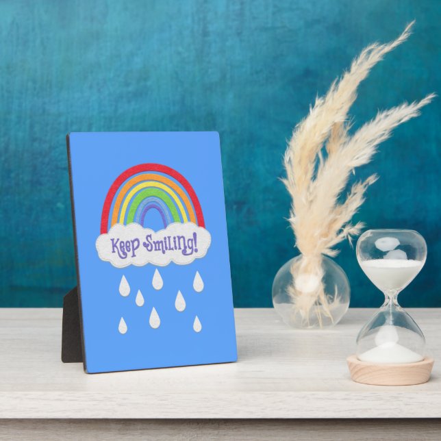 Behalt Lächeln | Imitate Felt Regenbogenwolken und Fotoplatte (Seite)