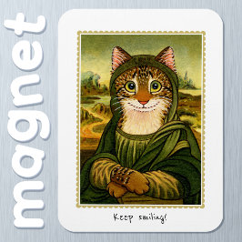 Behalt Lächeln Niedlich Mona Lisa Katze Custom Mag Magnet