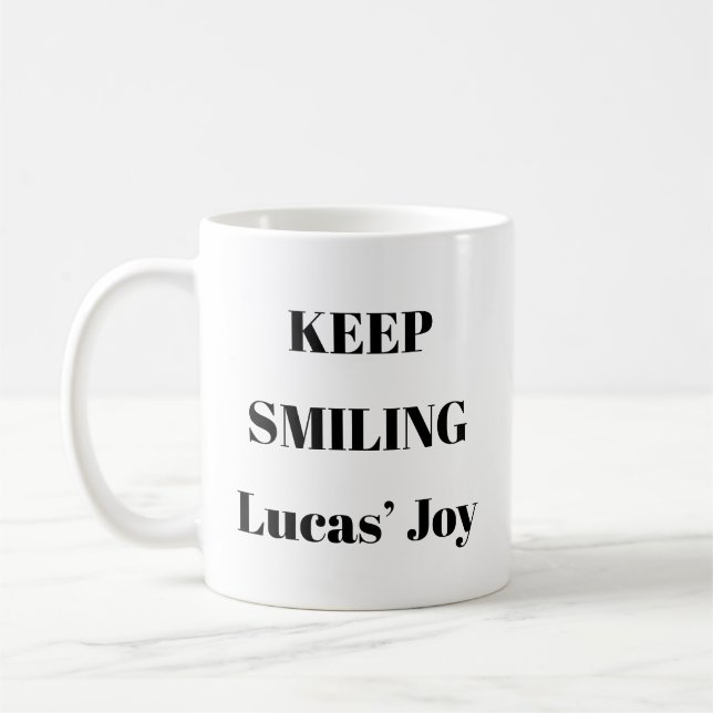 Behalt Lächeln Positive Tasse (Links)