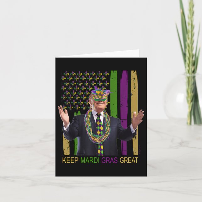 Behalt Mardi Gras Great Funny Trump Mardi Gras 202 Karte (Vorderseite)