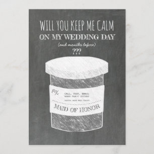 Behalt Me Calm Funny Bridesmaid oder Trauzeugin Einladung