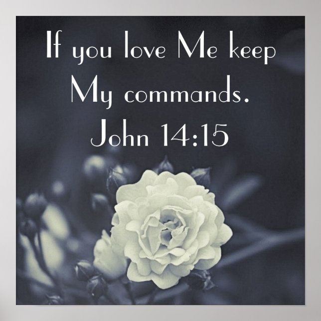 behalt meine Kommandos Bibelverse John 14:15 Poster (Vorne)