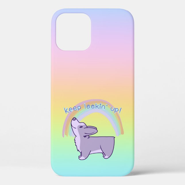 "Behalt nach oben!" Corgi Rainbow Case-Mate iPhone Hülle (Rückseite)