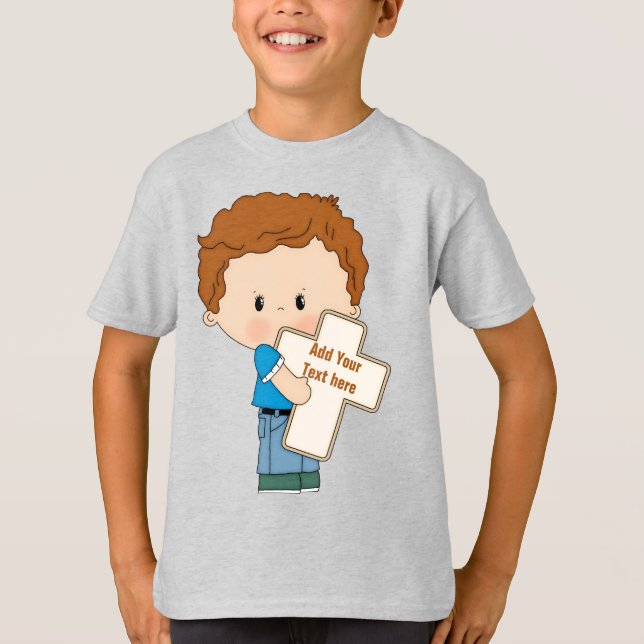 Behalt oder Erstellung eines eigenen Textes und De T-Shirt (Vorderseite)