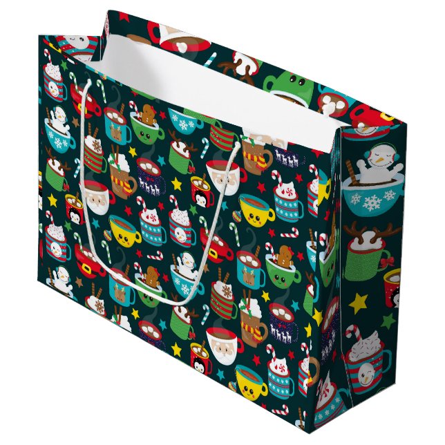 Behalt oder gestalten Sie Ihre eigene Geschenktasc Große Geschenktüte (Vorderseite Schrägansicht)