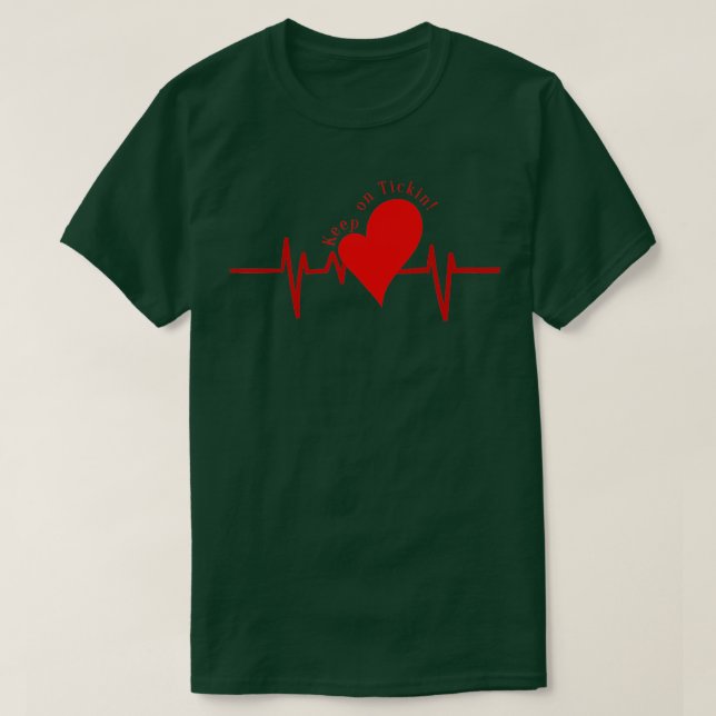 Behalt On ickin EKG Heartbeat Cow Valve Heart Pati T-Shirt (Design vorne)