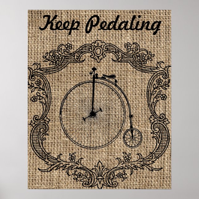 Behalt Pedaling Vintag Bicycle Poster (Vorne)