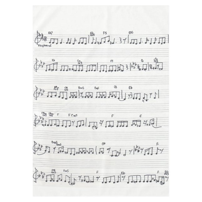 Behalt Promise Handgeschriebenes Blatt Music Table Tischdecke (Vorderseite)