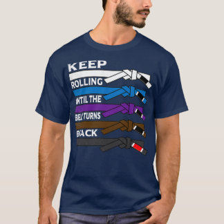 Behalt Rolling bis der Gürtel schwarzen BJJ Brasil T-Shirt