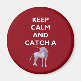 Behalt Ruhe Catch a Einhorn White Schriftart, Retr Magnet