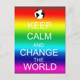 Behalt Ruhe, die Welt-Regenbogen-Postkarte zu verä Postkarte