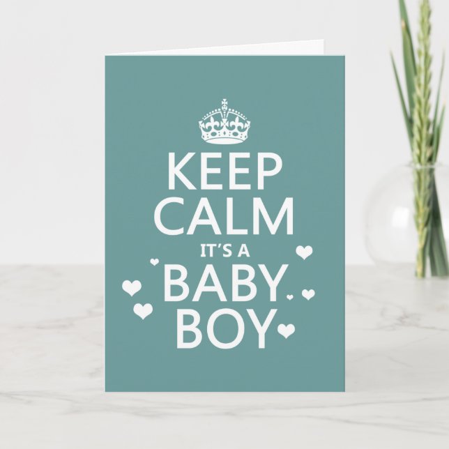 Behalt Ruhe Es ist ein Baby Junge Ankündigung (Vorderseite)