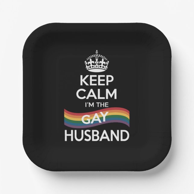 Behalt Ruhe ich bin der Gay Husband Ehefrau Vater  Pappteller (Vorderseite)
