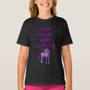 Behalt Ruhe, Lila Einhorn Girls Hanes Dunkler T - T-Shirt