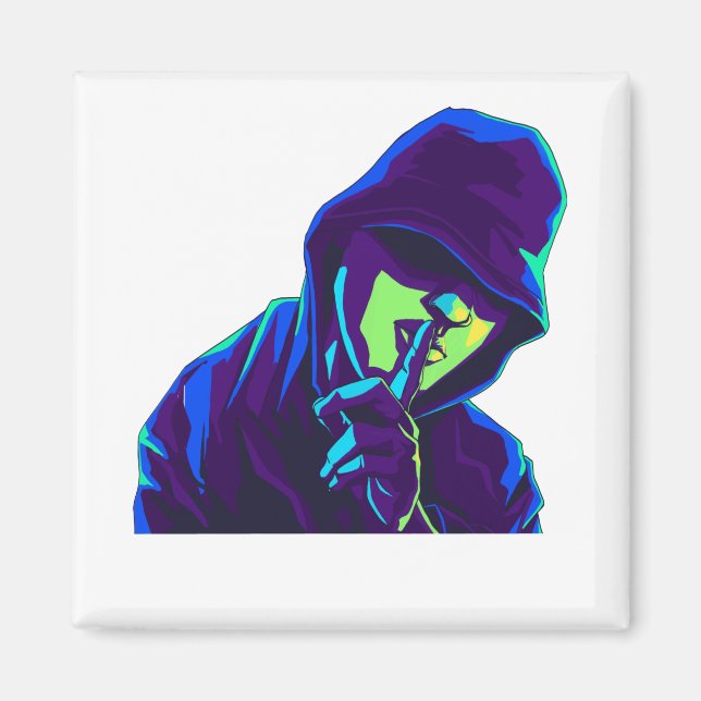 Behalt Ruhe | Schweigen bitte | Shhh... Graphic Ma Magnet (Vorne)