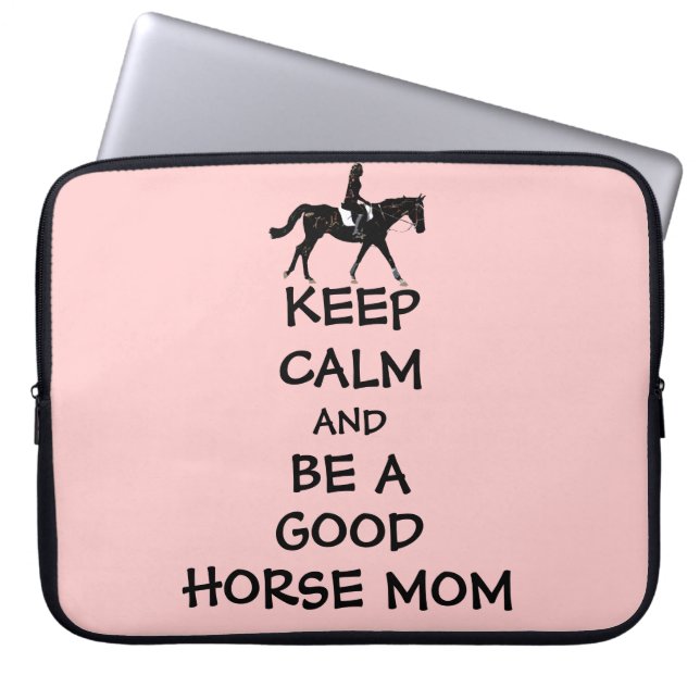 Behalt Ruhe & sei eine gute Pferd-Mama Laptop-Tasc Laptopschutzhülle (Vorderseite)