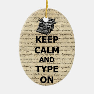 Behalt Ruhe & tippen Keramik Ornament