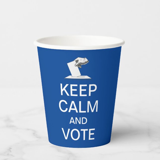 Behalt Ruhe und Abstimmung 2026 Pappbecher (Vorderseite)