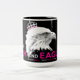 Behalt Ruhe und Adler On! Zweifarbige Tasse