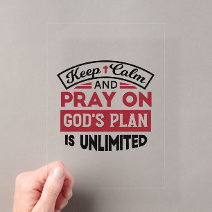 Behalt Ruhe und bete Gottes Plan ist unbegrenzt Zi Acryleinladungen