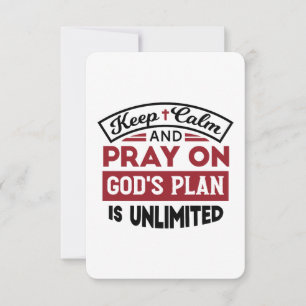 Behalt Ruhe und bete Gottes Plan ist unbegrenzt Zi Dankeskarte