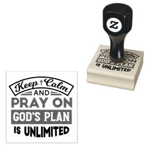 Behalt Ruhe und bete Gottes Plan ist unbegrenzt Zi Gummistempel