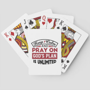 Behalt Ruhe und bete Gottes Plan ist unbegrenzt Zi Spielkarten