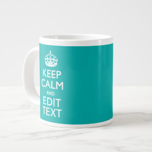 Behalt Ruhe und dein türkisfarbener Text Jumbo-Tasse