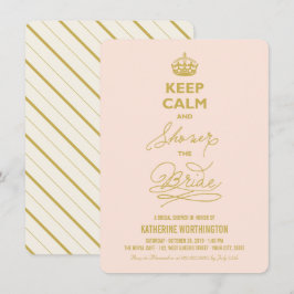 Behalt Ruhe und Dusche Das Bride Funny Brautparty Einladung