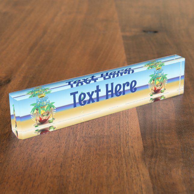 Behalt Ruhe und ... entspanne dich auf der Hängema Namensplakette (Seite)