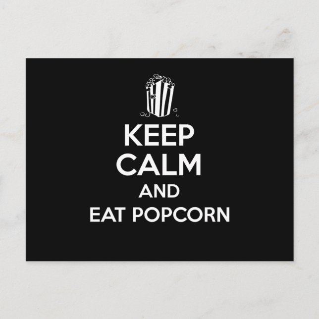 Behalt Ruhe und essen Popcorn Print Movie Box G Postkarte (Vorderseite)