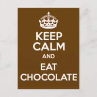 Behalt Ruhe und essen Schokolade