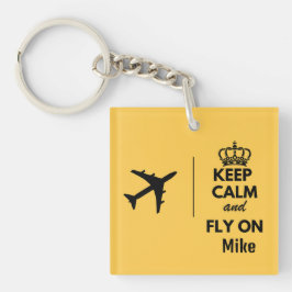 Behalt Ruhe und Fliegen auf & Flugzeug, Custom Fun Schlüsselanhänger