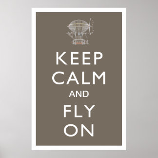 Behalt Ruhe und fliegen auf Steampunk starr auf Sc Poster